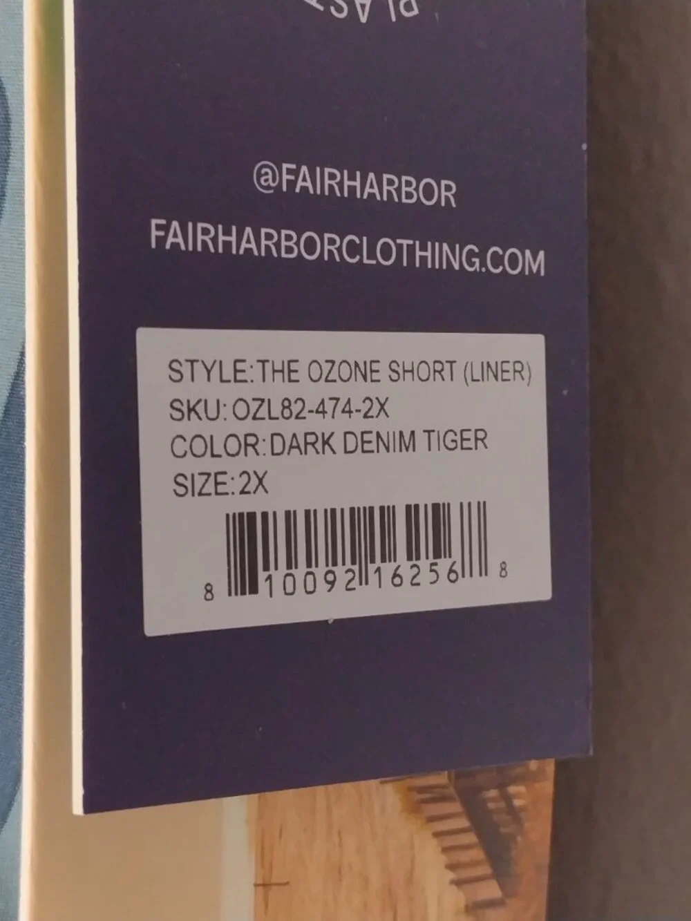 NWT Fair Harbor Men's Blue/Dark Denim Tiger Ozone Swim Trunks Size 2X